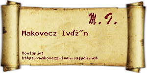 Makovecz Iván névjegykártya