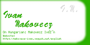 ivan makovecz business card